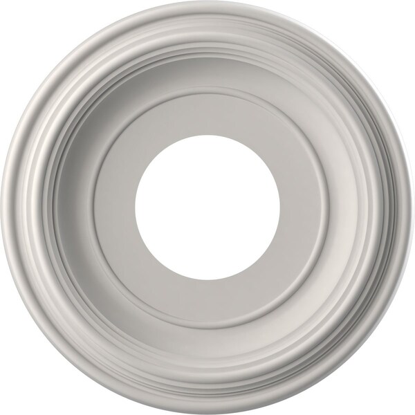 Ekena Millwork Traditional PVC Medallion (Canopies up to 5 1/2"), 10"OD x 3 1/2"ID x 1 1/8"P, Satin Blossom White CMP10TRGBW - main